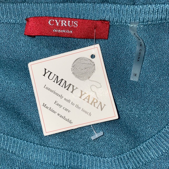 Cyrus 1X Teal Yummy Yarn Sweater - Picture 4 of 4